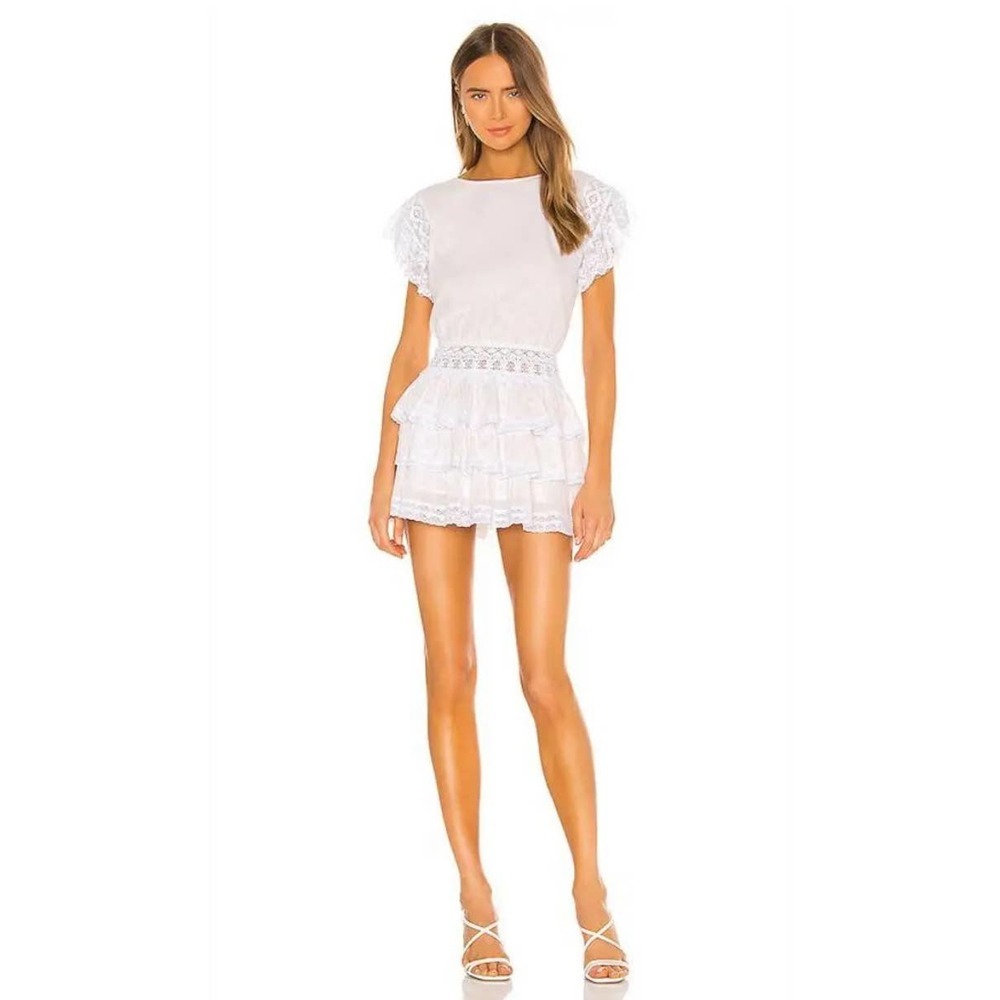 Place Nationale Le Broc Eyelet Tiered Mini Dress